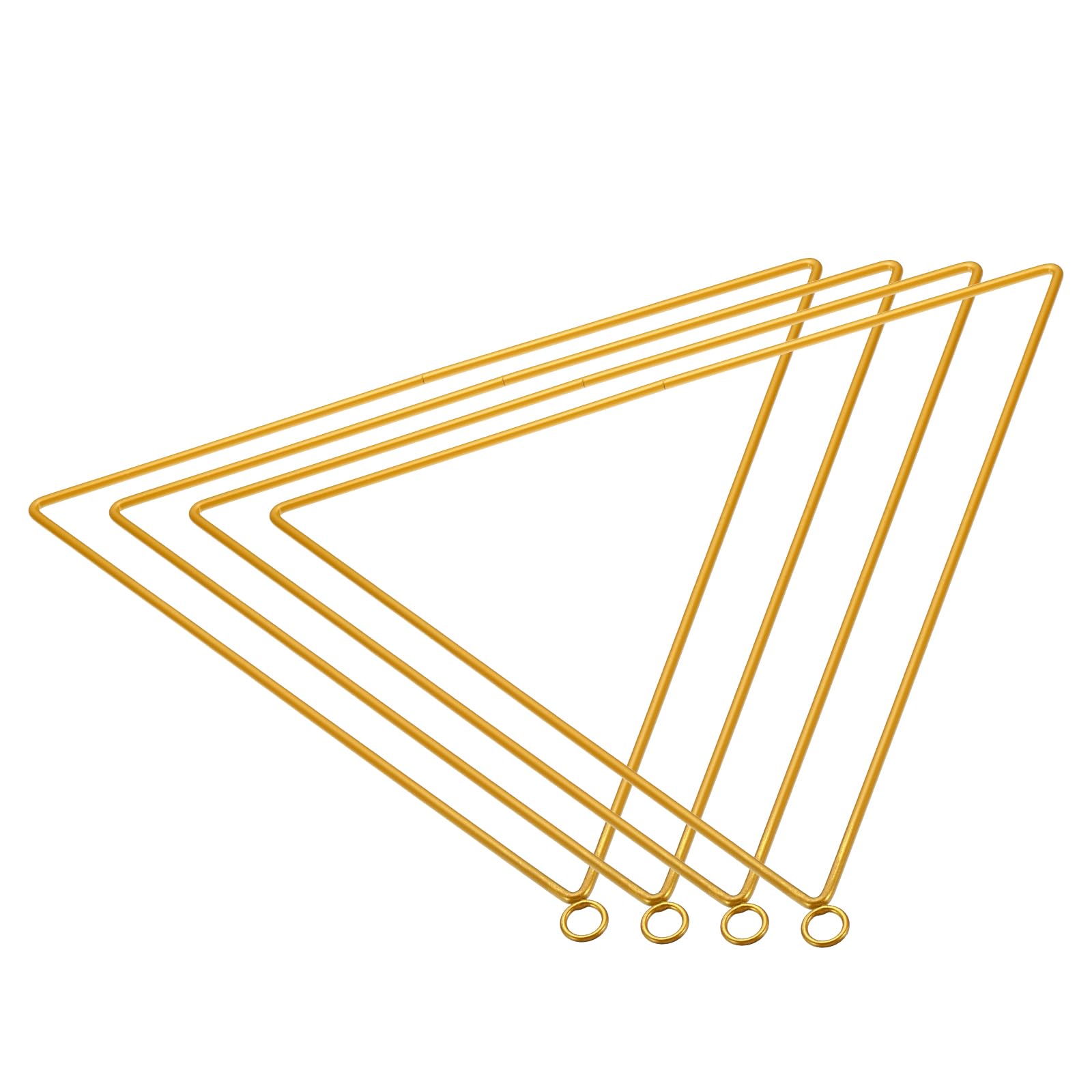 PATIKIL 12 Inch Metal Floral Hoop, 4Pcs Triangle Dream Catcher Rings Supplies for Wedding Wreath Decor DIY Party Macrame Wall Hanging Craft, Gold Tone