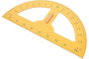 CONGARTENO Handheld Semi-circle Protractor 180 Degree Angle Measuring Tool Large Wooden Drafting Ruler