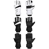 Tarpop 3 Pairs Mens Ski Gloves Winter Warm Women Gloves Adjustable Non Slip Snowboard Snow Waterproof Warm