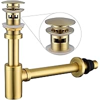 Westbrass 1-1/2 In. Brass Bathroom Sink P-Trap With 8 In. Slip Joint Extension Tube In Polished Brass