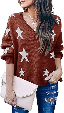 v neck star jumper