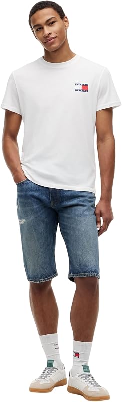 T-Shirt da Uomo Tjm Slim 2pack Ess Flag Tee Extdm0dm22143, Dark Night Navy/Ecru, L — foto 5 di 7