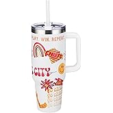 The Memory Company Officially Licensed NFL Game Day Tumbler - 40oz Stainless Steel Double-Wall Insulated Team Color Bling Cup with Team Logo, NFL Licensed Sports Travel Mug with Lid & Straw