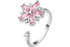 Fidget Ring - Adjustable Floral Spinner Ring For Stress Relief, Calming Rotating Flower Meditation Toy Public Speaking Classr