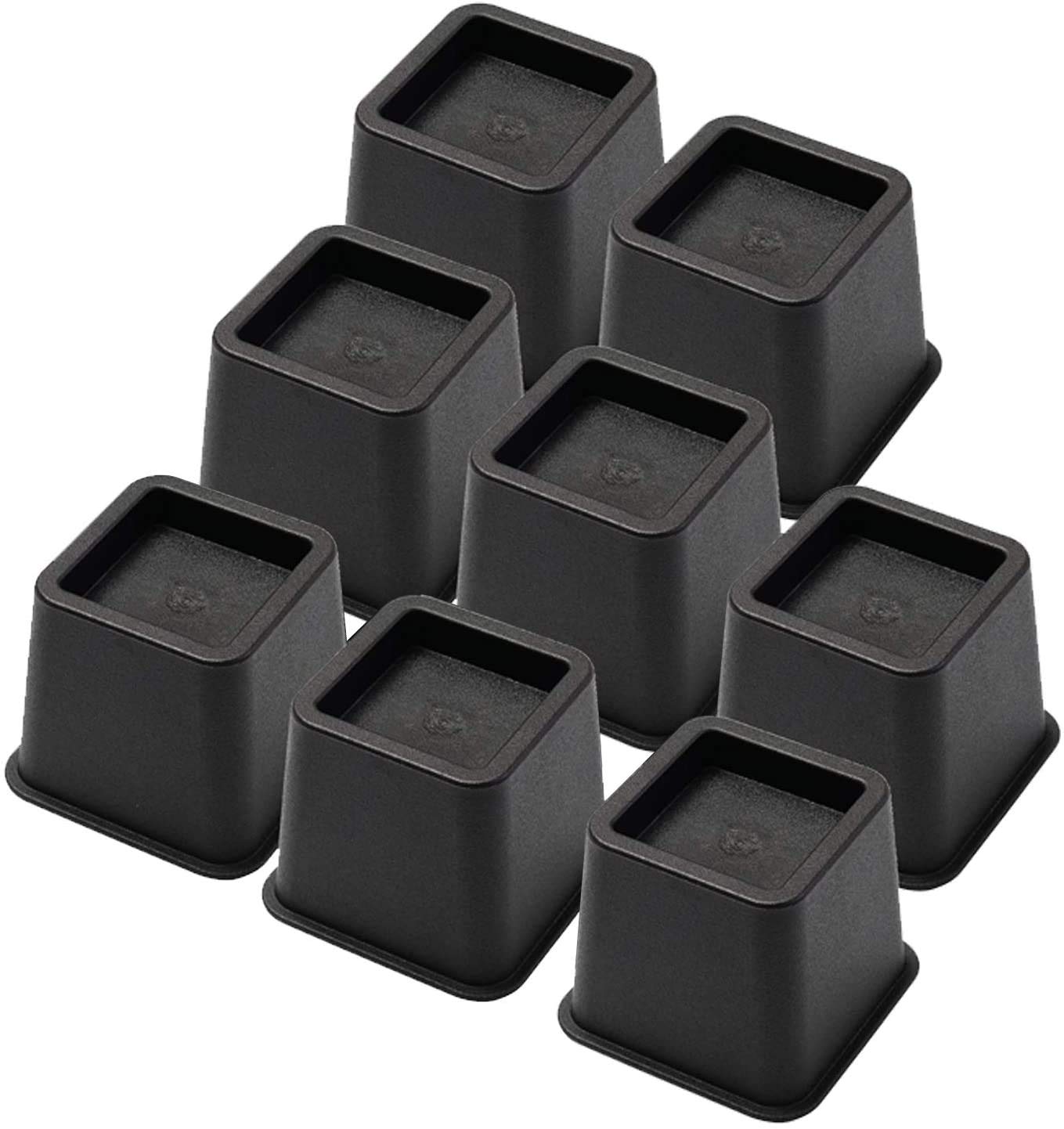 Photo 1 of Bed Risers 3 Inch, Heavy Duty Square Furniture Frame Lift for Couch, Chair, Desk, Sofa and Bunk Bedpost, Set of 8