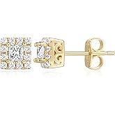 Chantel Yorke Stud Earrings 14K Gold Studs Earrings for Women Gold Diamond Earring Studs Small Square Earring