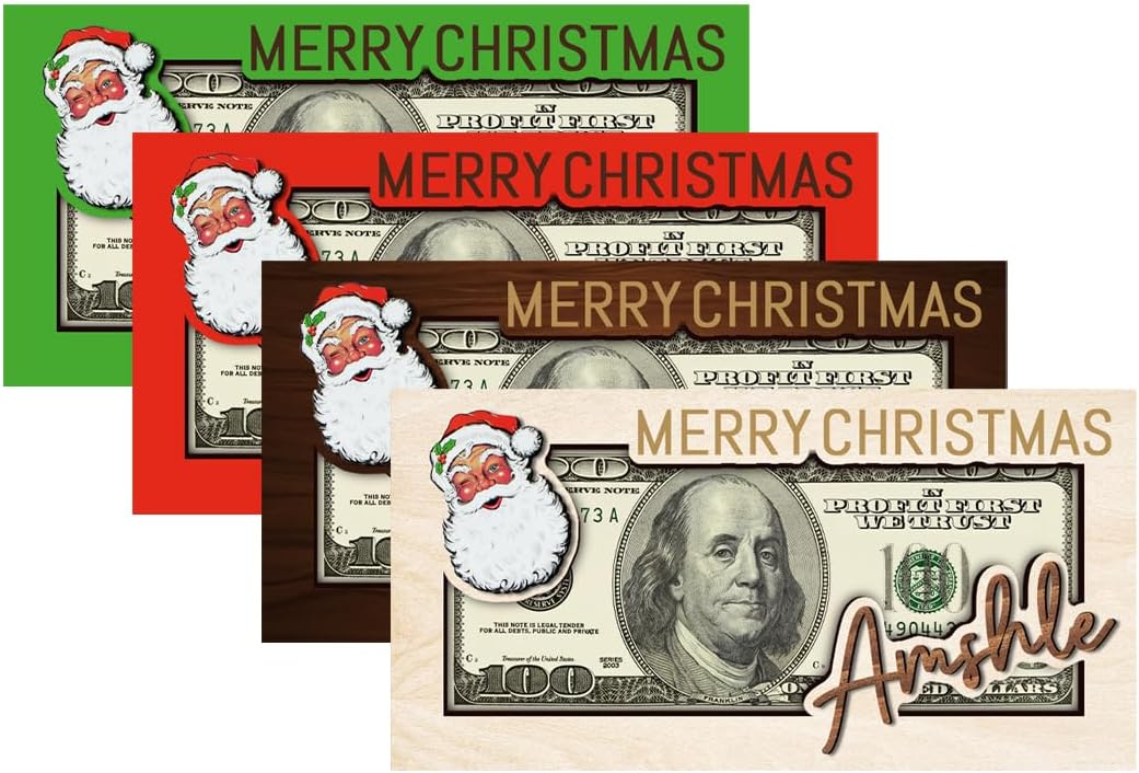 Tree Stands - Personalized Name Wooden Christmas tree Christmas Money Holder, Custom Unique Merry Christmas Money Card, Cute Santa's Money Cash Holder with 25 Holes, 2024 Christmas Money Cash Cards Holder (style 3)