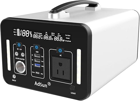 Amazon Co Jp Adsun ポータブル電源 大容量 A1000 1000wh mah 純正弦波 家庭用蓄電池 日本製仕1000w 瞬間最大00w Dc 車の充電 Usb 急速充電qc3 0 Type C Pd 60w総出力1250w 充電しながら放電ups 無停電電源装置 キャンプ 運転 観光 釣り 台風 地震停電に