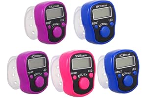 Healifty 5Pcs Night Light Finger Counter Ring-Shaped Handheld Tally Counting Device for Low-Light Use
