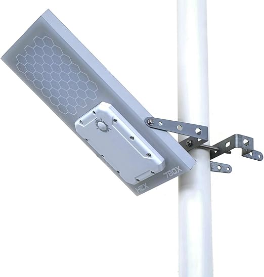Lampadaire Solaire Hex 780x Led Blanc Chaleureux Réglage De Puissance à 3 Niveaux Batterie Au Lithium Montable Sur Mât De Diamètre Max 6 Cm