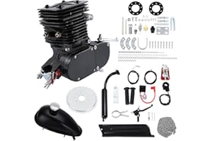 H-YEEU 110cc 2-Stroke Bicycle Gasoline Engine Motor Kit, Motorized Bike Kit Single Cylinder Engine Motor for DIY Motorized Bicycle Bike,Air-Cooled(Black)