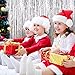 pozzolanas 4 Pack Foil Fringe Curtain Metallic Tinsel Fringe Curtains Shimmer Party Photo Backdrop Curtains for Birthday, Christmas, New Years, Weddings Party Decorations(Silver)