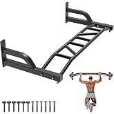 SELEWARE 48'' Heavy Duty Wall Mount Pull Up Bar with Cable Pulley System | Multi-function Chin up Bar with Cable Pulleys LAT Pulldown Attachments Heavy Bag Hanger for Home/Garage Gym Strength Training