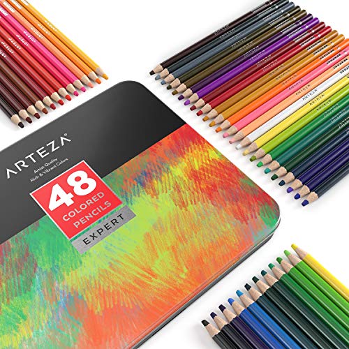 ARTEZA Colored Pencils, Professional Set of 48 Colors ...