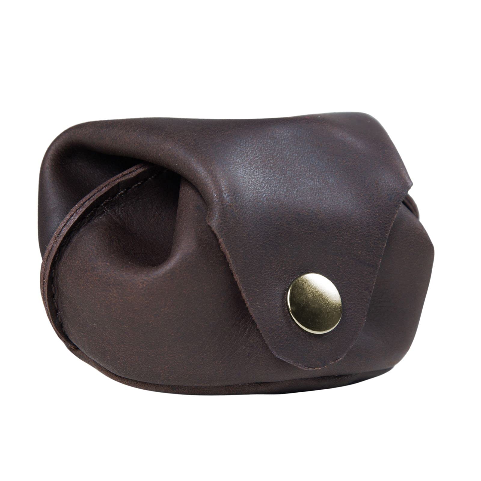 STILORD "Bob" Coin Wallet Leather Vintage Purse Small Money Pouch Slim for Men Women Key Pouch Coin Bag Genuine Leather Colour:Flat Dark Brown