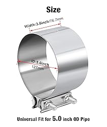 EVIL ENERGY 5.0 Inch Exhaust Clamp,Butt Joint Band