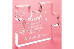 Funnli Aunt Gifts from Niece Acrylic Puzzle Plaque - Gifts for Aunt 3.35 x 2.76 Inch Desk Decorations Best Aunt Ever Gifts - Great Auntie Gifts Card for Birthday Christmas Anniversary Mothers Day