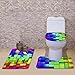 HUGS IDEA Rainbow Color Plaid Bathroom Rug Set Includes Contour Rug Lid Toilet Cover Bath Mat