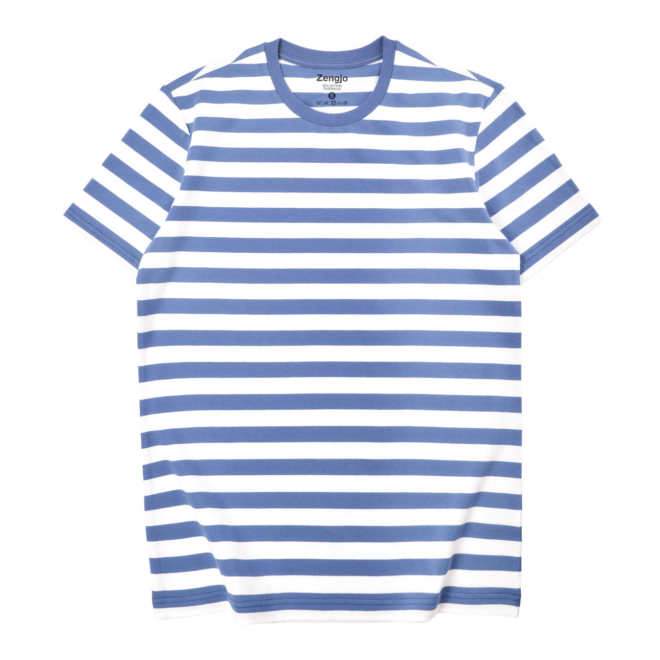 Zengjo Mens Striped Shirt Short Sleeve T-Shirts