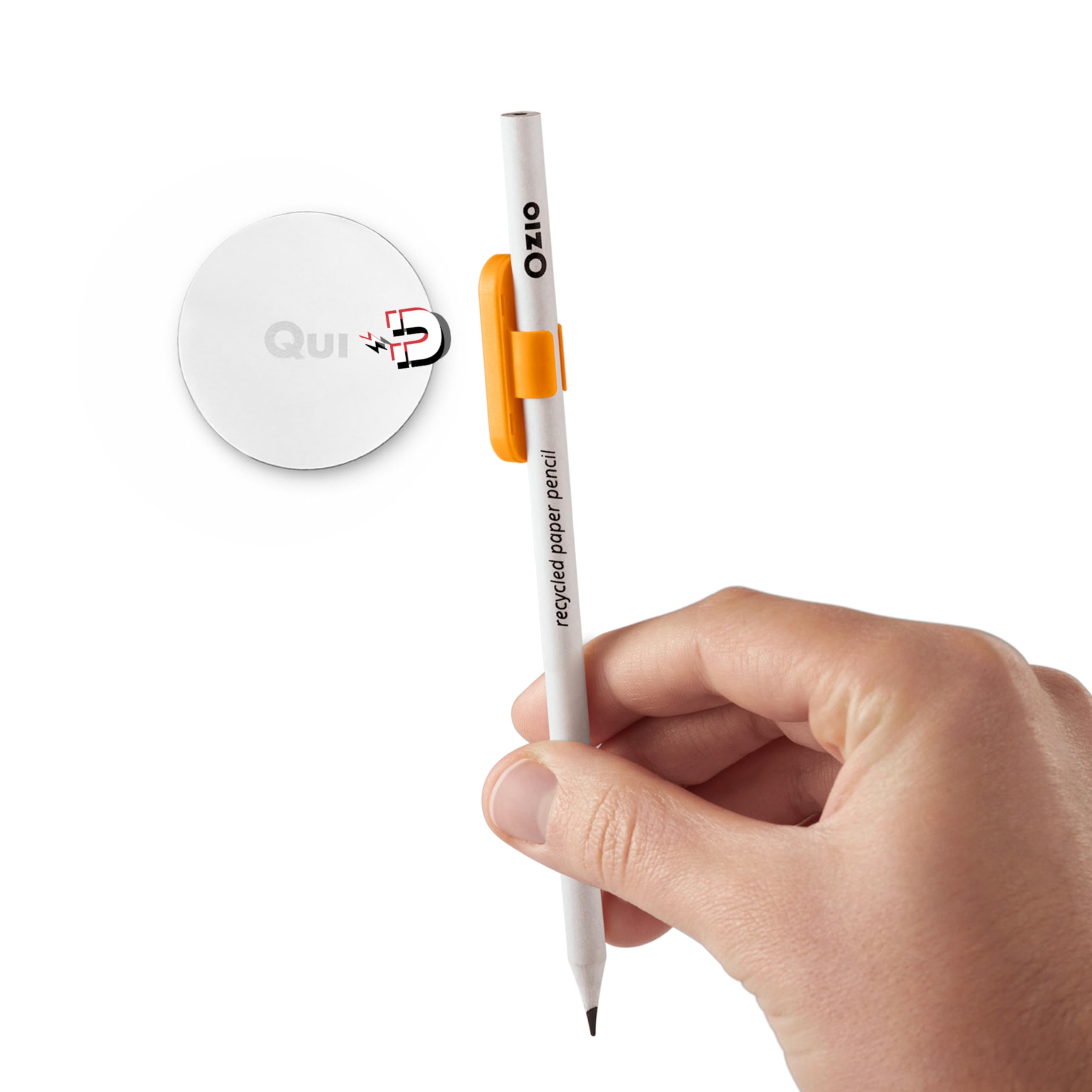 Ozio Magnetic Pen Holder, Refrigerator Pen Holder, Pencil Holder Clip with Magnet, Desk Gadgets, Office Accessories, Orange — image 1