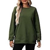 SIALANCI Women‘s Oversized Sweatshirt with Pockets, Cotton Crewneck Pullover, Soft Casual Long Sleeve Loose Fit Top