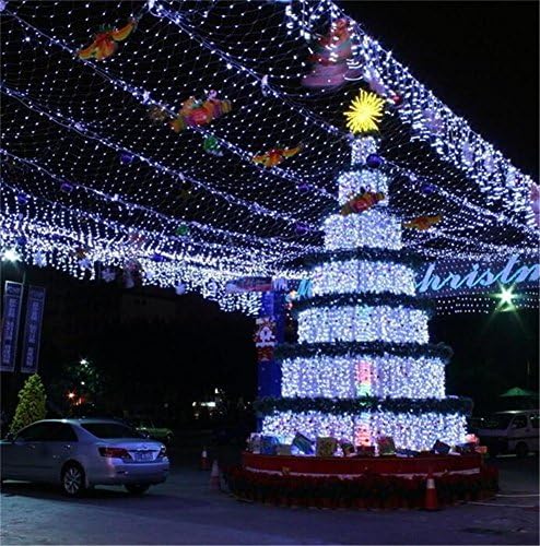 FFJTS Giant Star Big Light 6 * 4 Fishing Net Light Festival Decorative Background Curtain Light