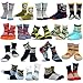 TeeHee Little Boys and Toddlers Casual Sports Novelty Cotton Crew Socks 18 Pair Pack Gift Box (6-8 Years, Star and Camo)