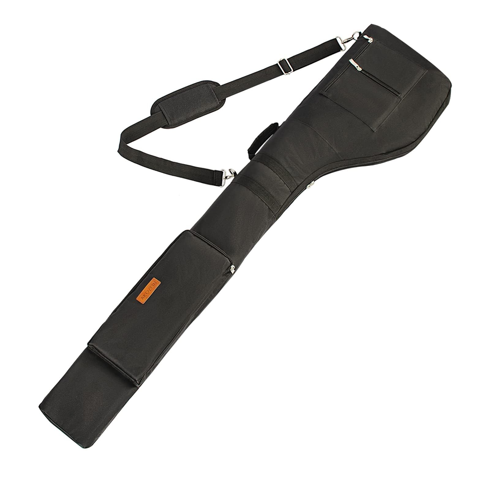 AKOZLIN Golf Carry Bag 8-10 Pack Club Travel Case with Strap and 3 Pocket Soft Foldable Sunday Bag Pouch Golf Training Practice Portable Pencil Zipper Pouch Lightweight,Black