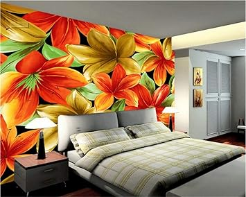 Weaeo Foto De Encargo Grande Fondo De Pantalla 3d Flores De Colores Grupo De Flores Florales Habitacion De Fondo Fondo De Pantalla De Pared Para Paredes 3d 350x250cm Amazon Es Bricolaje Y Herramientas