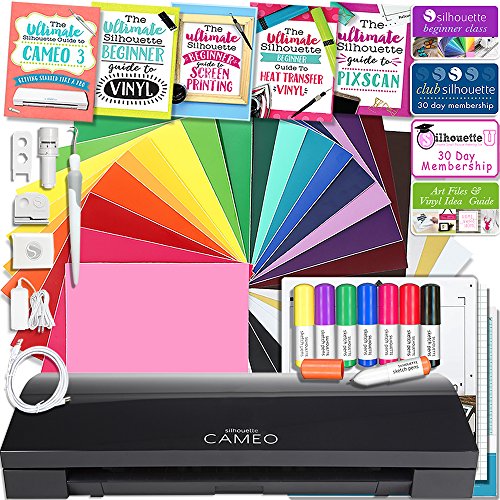 Silhouette Cameo 3 Limited BLACK Edition Bluetooth Educational Bundle Oracal Vinyl, Guides, Class, Membership and More - Thumbnail 6