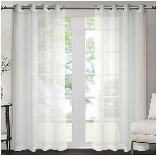 Amazon Com Singinglory Sheer Curtains 84 Inches Long Semi Sheer