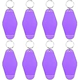 PPhtony 8PCS Motel Keychain Blank Hotel Key Tags Holder for Bagpacks Car Keys Resin Vinyl Printing Engraving DIY Crafts Gifts