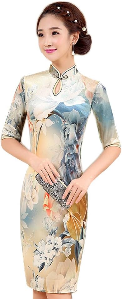 Velvet Chinese Qipao Cheongsam Dresses for Women