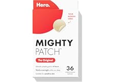 Mighty Patch Original Patch from Hero Cosmetics - #1 Hydrocolloid Acne Pimple Patches for Face, Shrinking Zits & Whiteheads in 1 Use, Nighttime Spot Pimple Stickers for Face, 36 Count