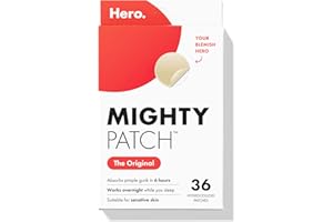 Mighty Patch Original Patch from Hero Cosmetics - #1 Hydrocolloid Acne Pimple Patches for Face, Shrinking Zits & Whiteheads in 1 Use, Nighttime Spot Pimple Stickers for Face, 36 Count