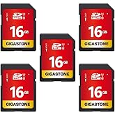 Gigastone SD Card 16GB 5 Pack UHS-I U1 Class 10 SDHC Memory Card High-Speed Full HD Video Canon Nikon Sony Pentax Kodak Olymp