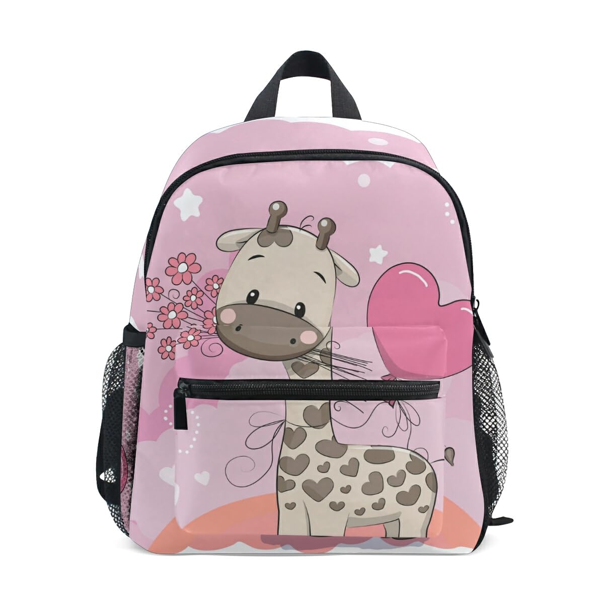 Kids Backpack, Chest Strap, Cute Cartoon Giraffe Lightweight Children's School Bag for Preschool Boys Girls