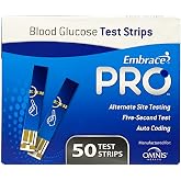 EmbracePRO Blood Glucose Test Strips 50ct Vial