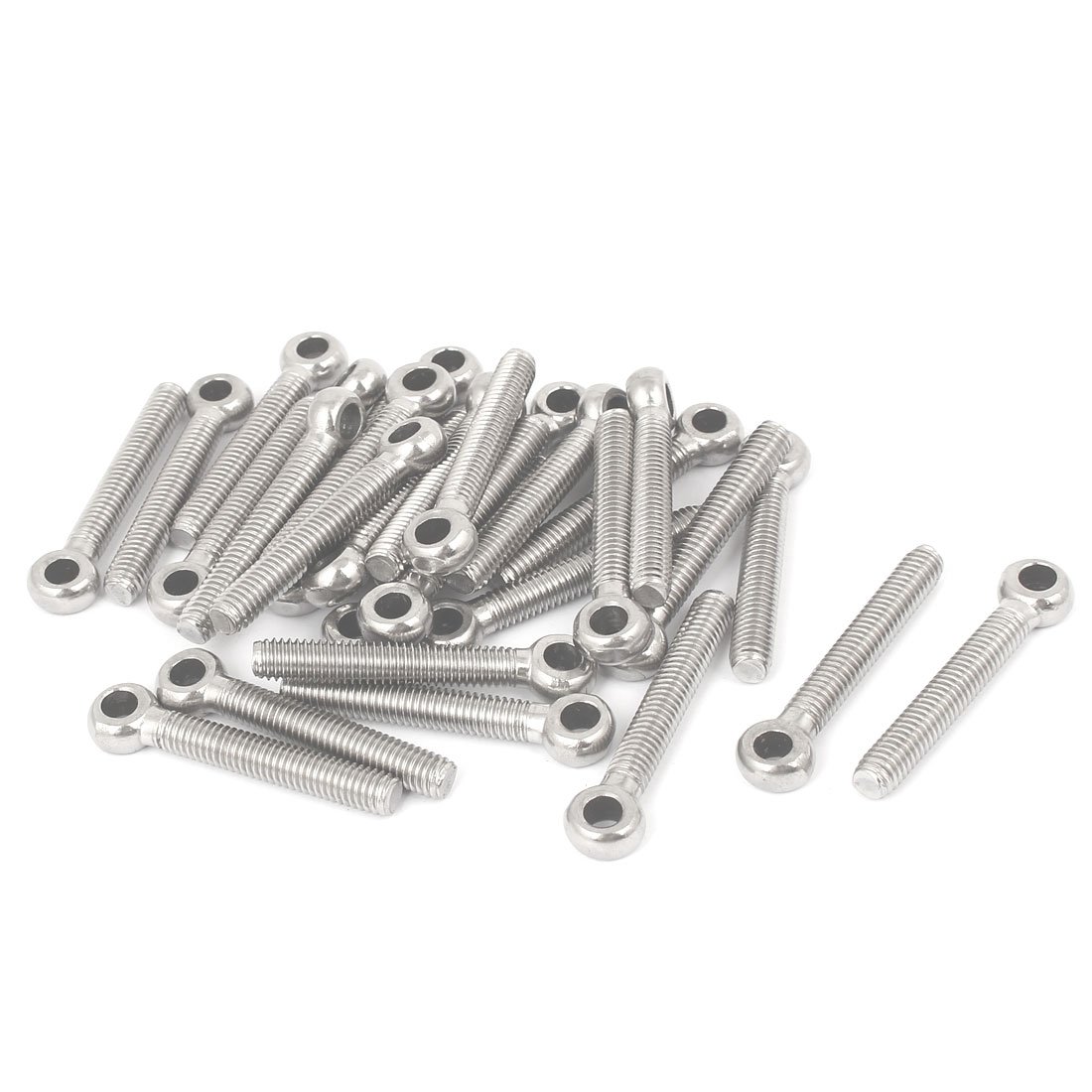 Sourcingmap M6 x 40mm 304 Stainless Steel Machine Shoulder Lift Eye Bolt Rigging 30pcs