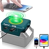 Wireless Phone Charger for Makita 18V Battery,for Makita USB Charger Adapter Type-C Phone Fast Charger,for Samsung for Android for iPhone,Camping Travel,Outdoor Working