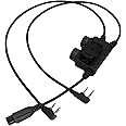 Hearangel U94 PTT Dual Push to Talk 2 Pin K Plug Compatible with Tactical Headset with 7.00mm Plug