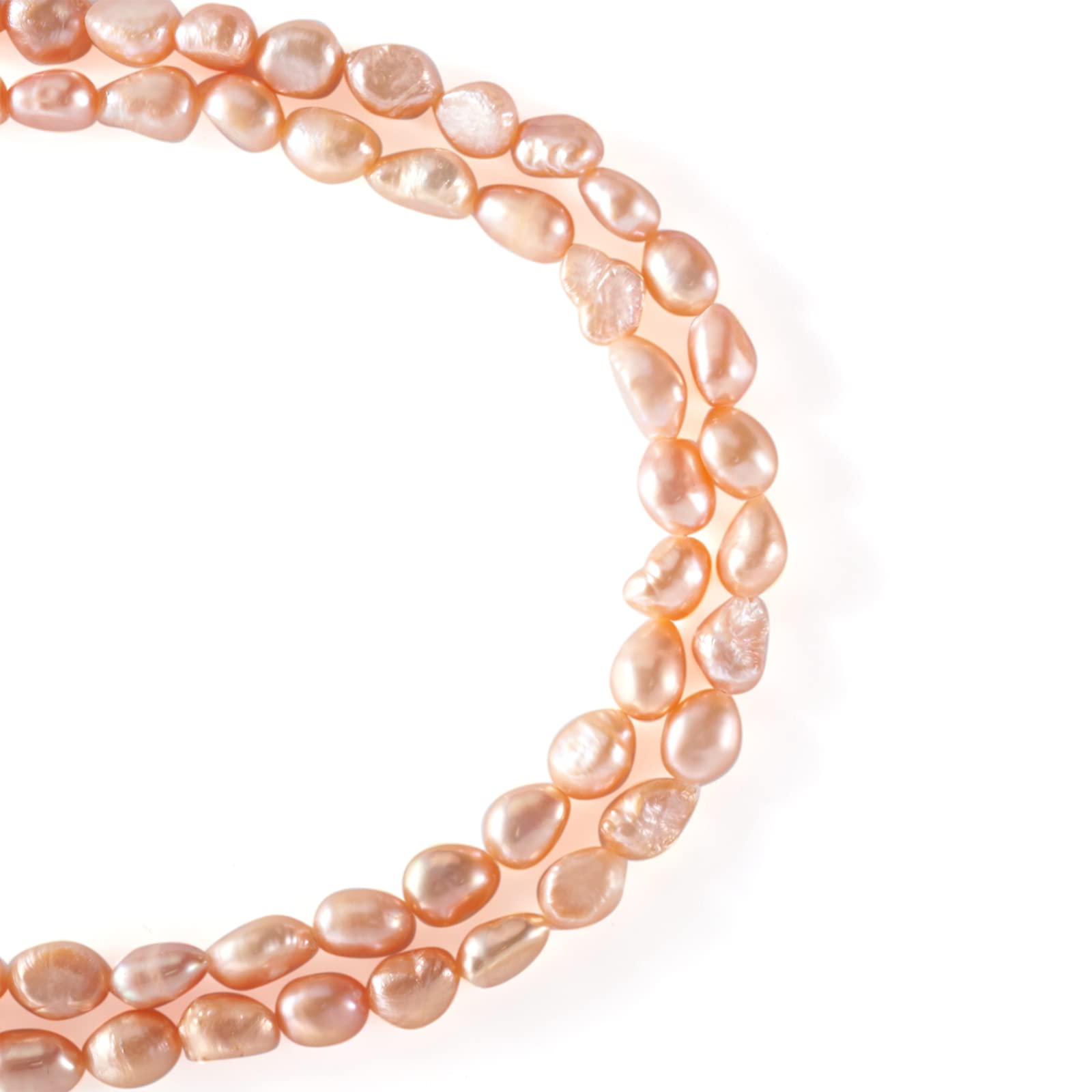 Fashewlery 1 Strand Natural Oval Round Bisque Cultured Freshwater Pearl Loose Beads 6~10mm for DIY Necklace Bracelet Earrings Jewellery Making About 46~47pcs/Strand — image 1