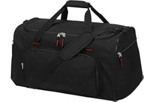 LONALIA 55L Sports Gym Duffle Bag for Men - 22 inch Large Duffel Bag for Workout, Travel, Weekender, Fitness (Black)