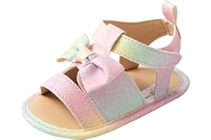 Csfry Infant Baby Girls Sandals with Princess Dress First Walker Shoes