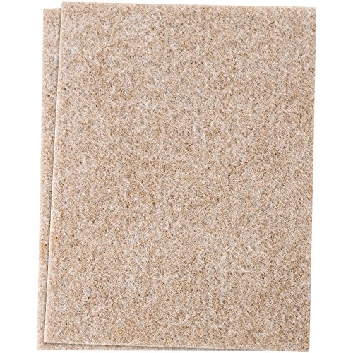 SoftTouch Self-Stick Furniture Felt Sheet for Hard Surfaces to Cut into Any Shape (4 Sheets) - Oatmeal, 3-1/2" x 6" sheets