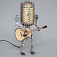YJYdadaS Desk Lamp,Handmade Vintage Microphone Guitar Robot Table Lamp LED Bulbs Wall Lamp Home Desktop Decoration - Height 8.5 inch,Width 4 inch and Depth 3 inch (with Lamp)