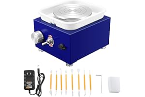 NantFun Mini Pottery Wheel Machine, 6.5cm 10cm Double Turntables Detachable Basin Forming Machine Adjustable Speed Electric Ceramic Wheel with Clay Tools for Kids Adults Beginners