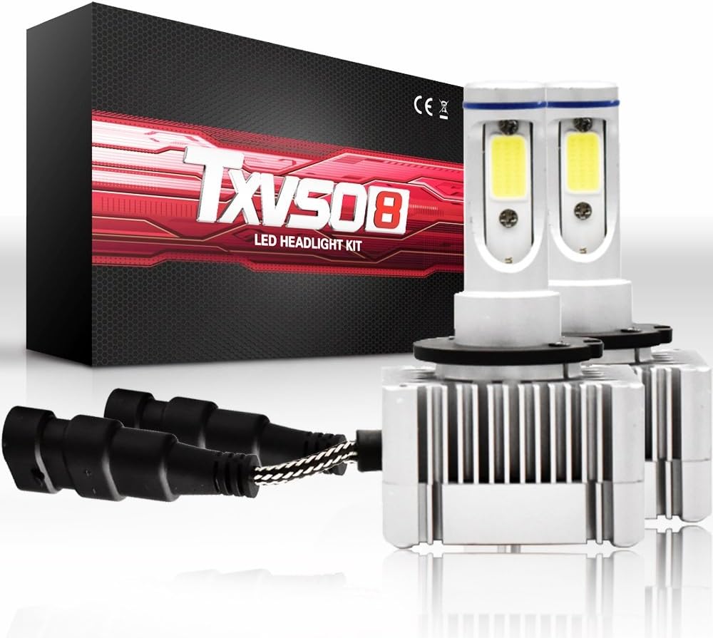 GROSSARTIG 110W D1S/D3S LED Headlight Bulbs-High/Low Beam 26000LM/set 6000K Cool White-1x Pair (2pcs)