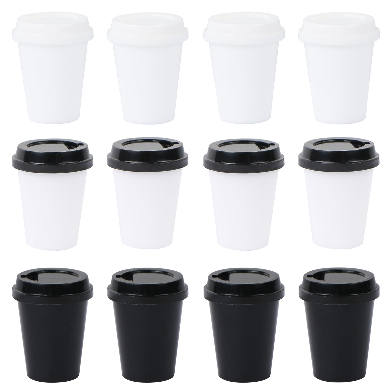 Photo 1 of 12 Set Dollhouse Miniatures Coffee Cups 1:12 Mini Takeaway Coffee Cup Miniature Dollhouse Accessories Mini Things for Mini Coffee Shop