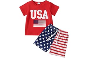 Tinypainter Toddler Boy 4th of July Outfit Short Sleeve T-shirt Top+American Flag Shorts Baby Boy Independence Day Clothes